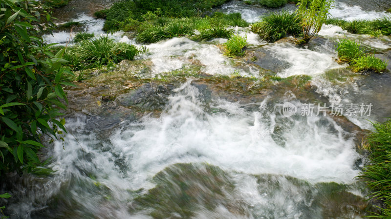 大自然天然山泉泉水流水小溪溪流