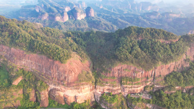 广东韶关丹霞山世界文化遗产航拍图