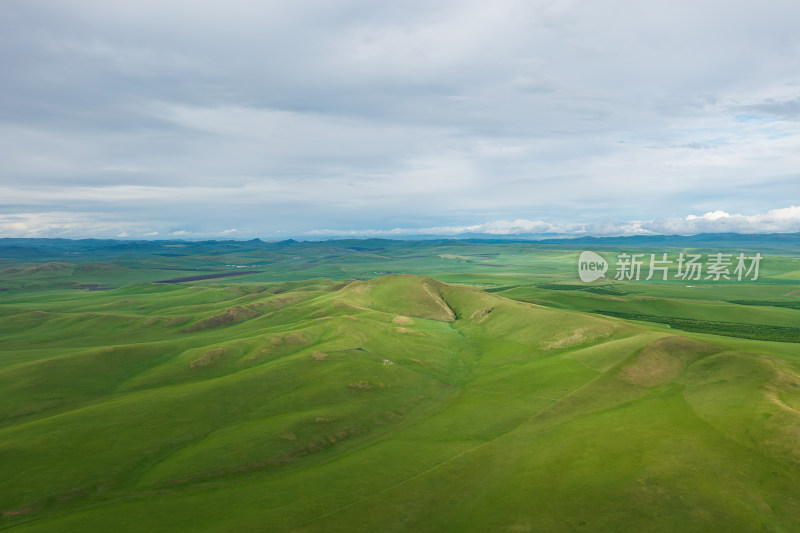 航拍内蒙古乌拉盖草原