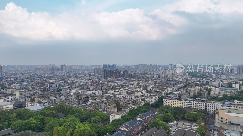 四川眉山市东坡宋城景区航拍