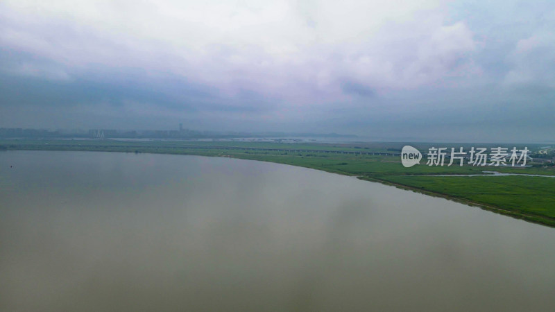 湖南岳阳洞庭湖风光航拍图