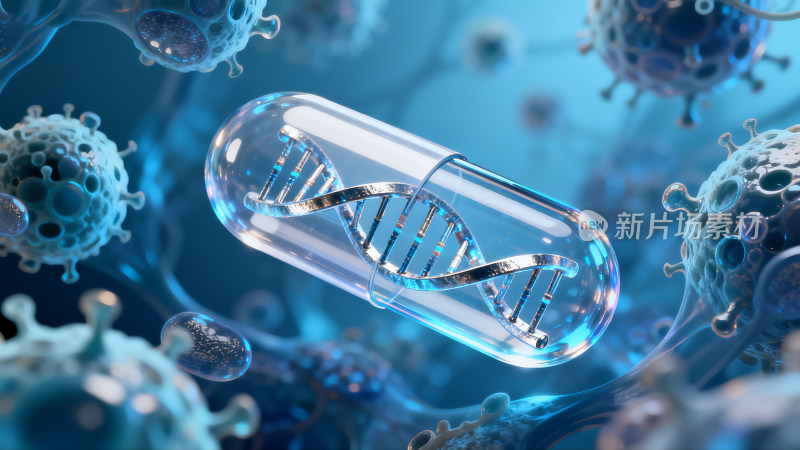 胶囊内DNA与细胞微观图像