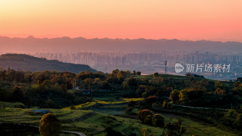 重庆科学城科学公园日落与夕阳