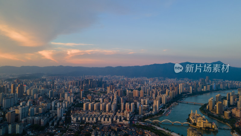 航拍福州闽江江景