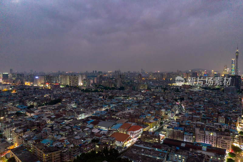 广州城市夜景航拍摄影图