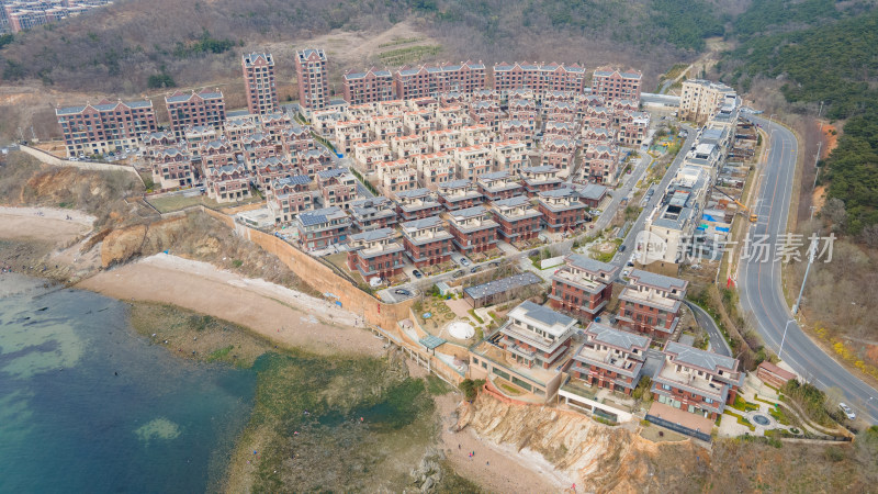 海滨住宅区航拍全景