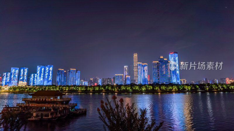 长沙城市湘江夜景