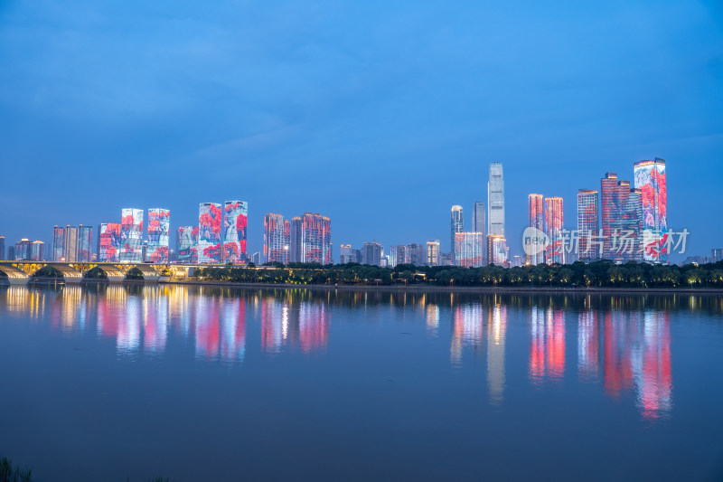 湖南长沙城市夜景长沙灯光秀