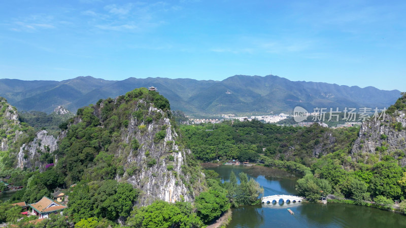 航拍广东肇庆七星岩景区