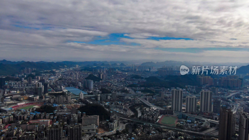 贵州贵阳城市风光高楼建筑航拍图