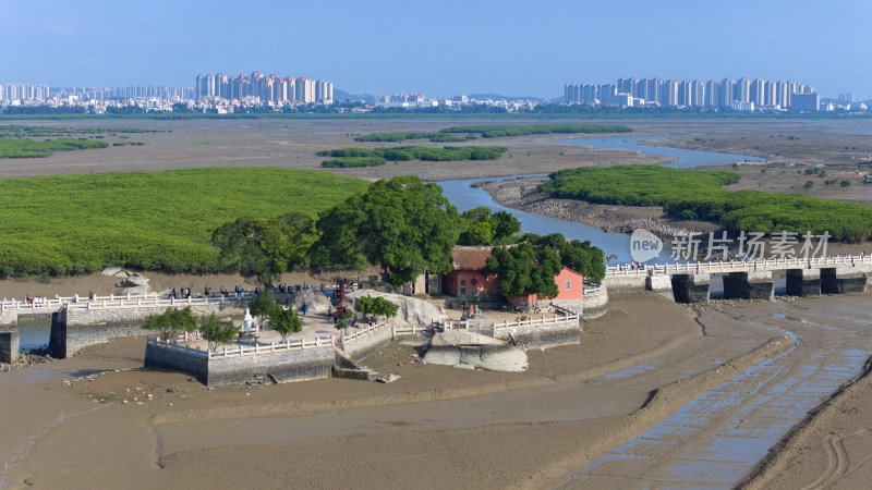 福建泉州洛阳桥风光航拍