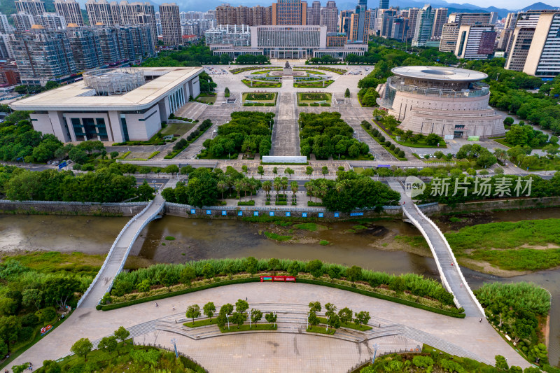 福建泉州市民广场航拍摄影图