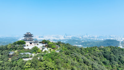 惠州城市东江建筑风光航拍惠州经济建设发展