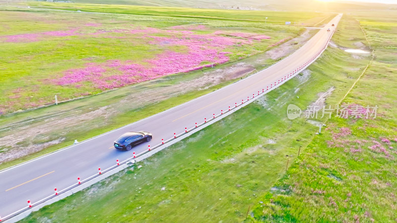 青海湖环湖公路航拍