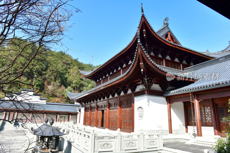 中式古建筑杭州龙华禅寺