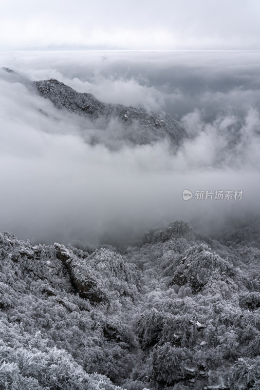 山川大雪云海大气航拍