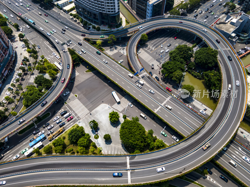 福建福州城市交通航拍