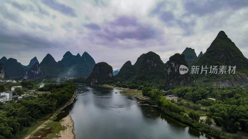 广西桂林阳朔山水风光航拍图