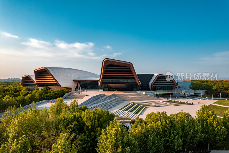 天津生态城南湾国家海洋博物馆城市风光航拍