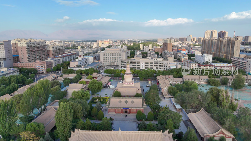 甘肃张掖大佛寺4A景区航拍摄影图