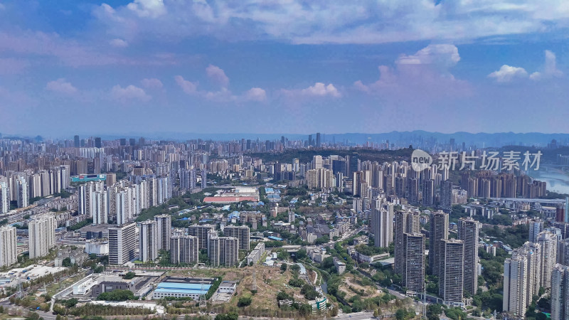 高空鸟瞰重庆城市大景航拍图