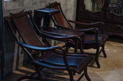 佛山顺德清晖园传统中式大宅木躺椅家具