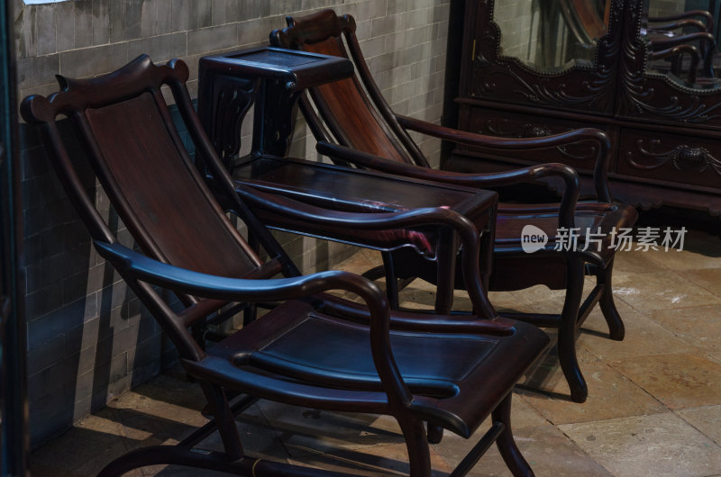 佛山顺德清晖园传统中式大宅木躺椅家具
