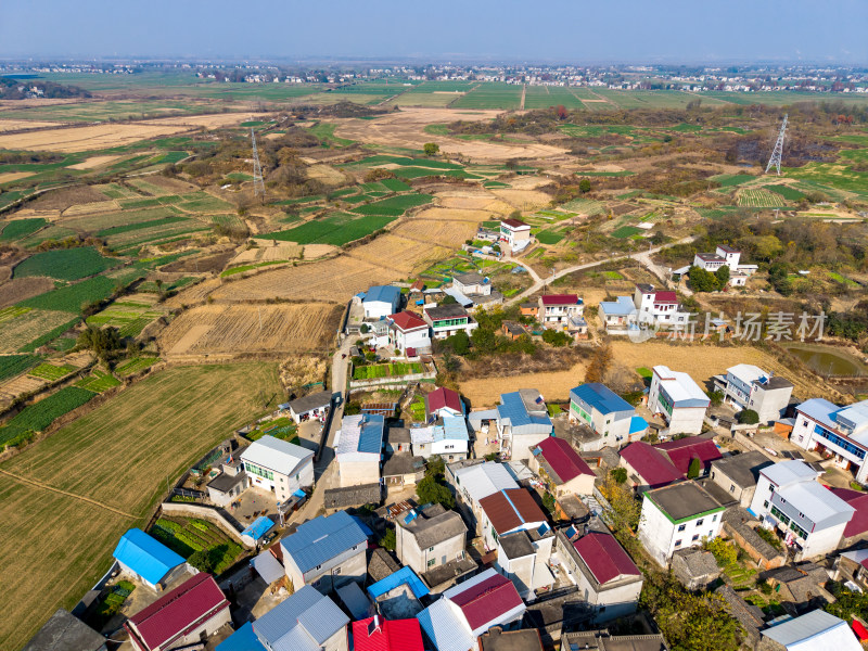 集中农村房屋建筑航拍图