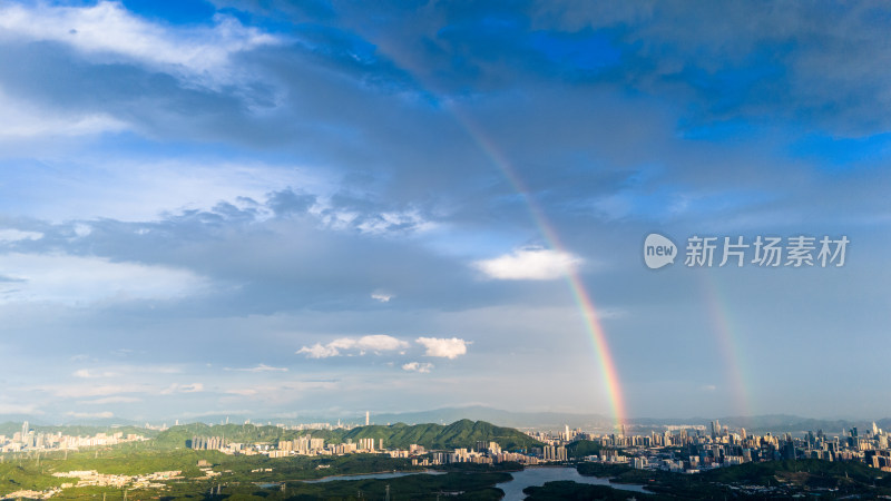 深圳城市彩虹航拍图