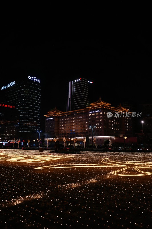 西安永宁门城市广场夜景及灯光装饰