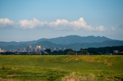 河流堤坝风景