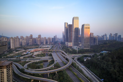 广西南宁五象新区城市风光建筑夜景