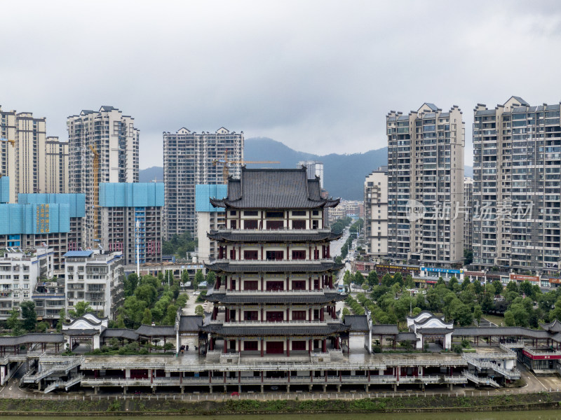 湖南湘乡市古建筑航拍