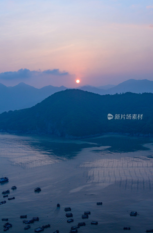 福建宁德霞浦山海日落夕阳晚霞风光