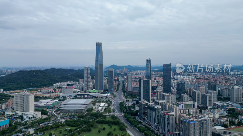 航拍东莞大景东莞城市天际线