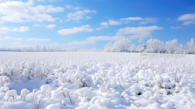 大雪过后被积雪覆盖的山林与小路