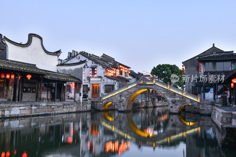 西塘古镇景区夜景，江南水乡