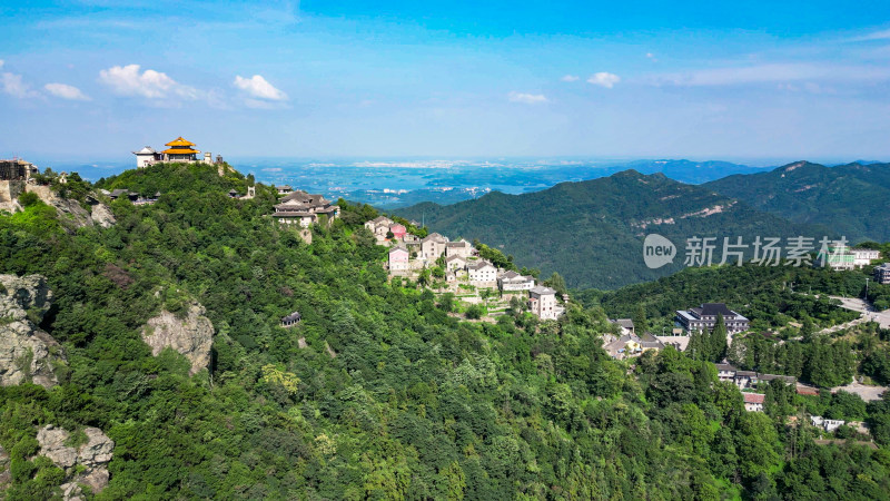 航拍湖北武汉木兰金顶5A景区