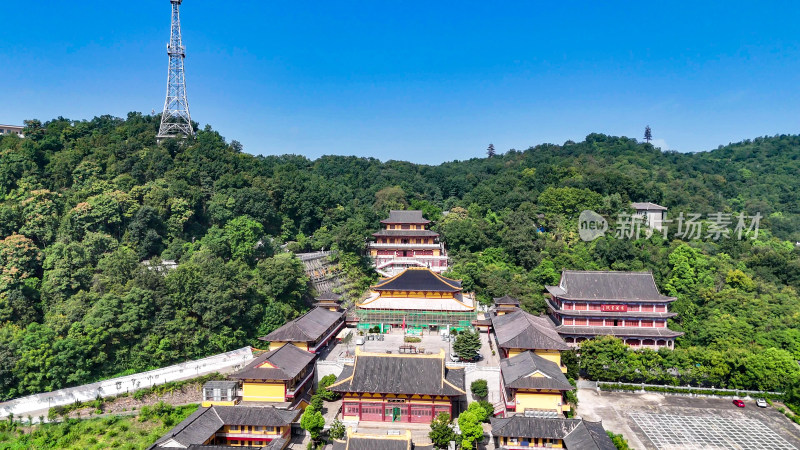 航拍湖北鄂州西山古灵泉寺