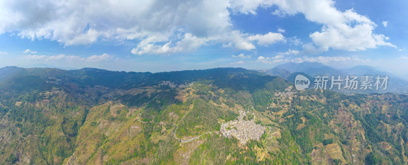 航拍云南元阳梯田田园风光全景图