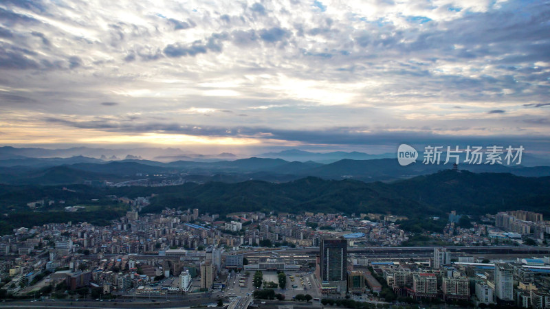 广东韶关城市建设航拍图