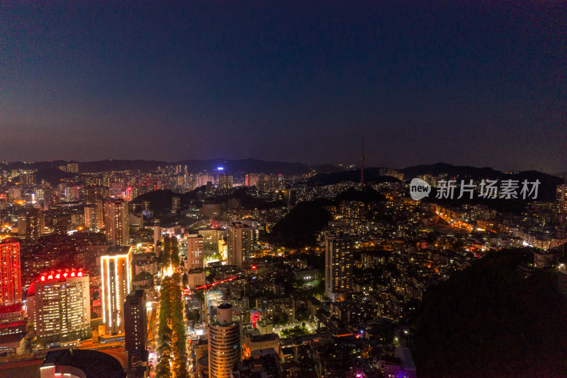 贵阳城市夜景灯光航拍摄影图