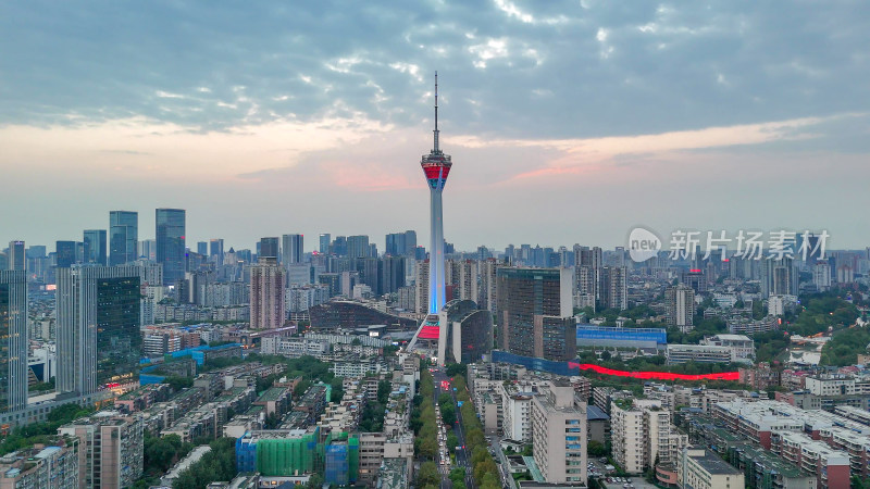 航拍成都天府熊猫塔地标建筑摄影图