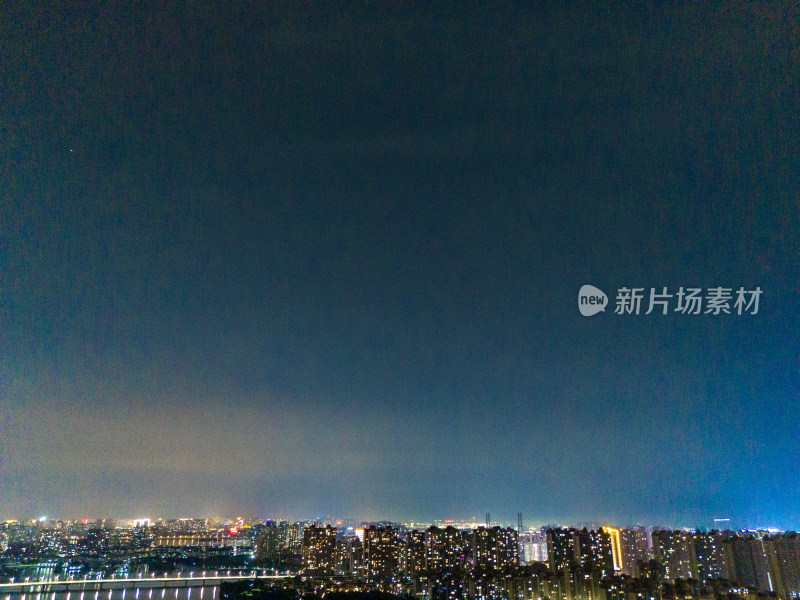 鄂州城市夜景灯光航拍图