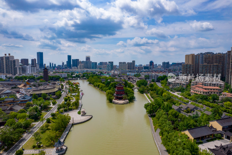 江苏淮安城市风光航拍摄影图