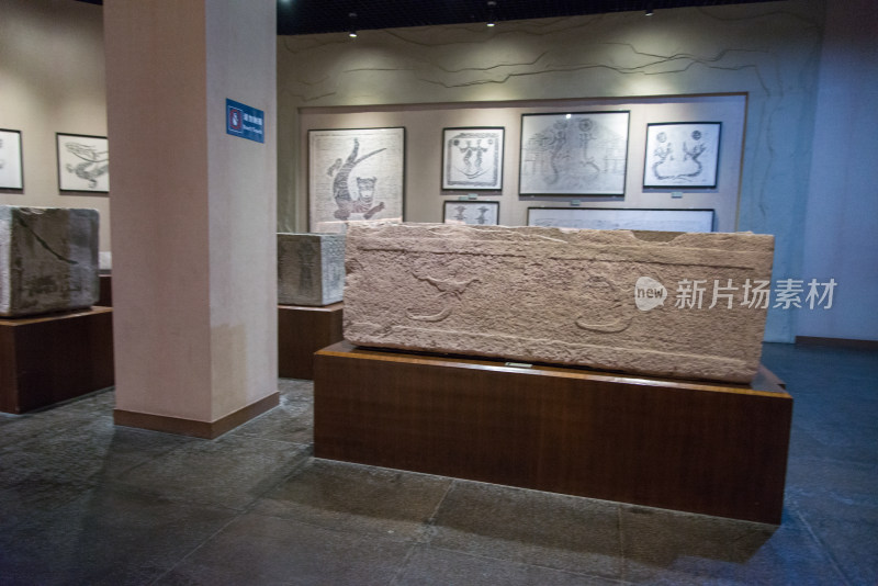 博物馆内古代石刻展品