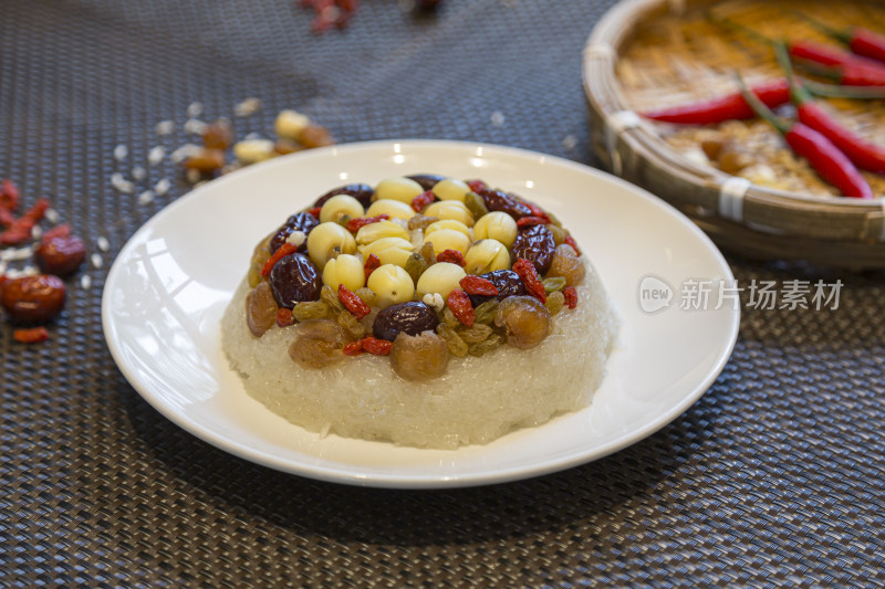 中式八宝饭美食特写