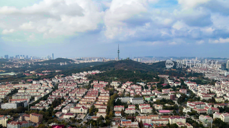 山东青岛城市风光地标建筑航拍图