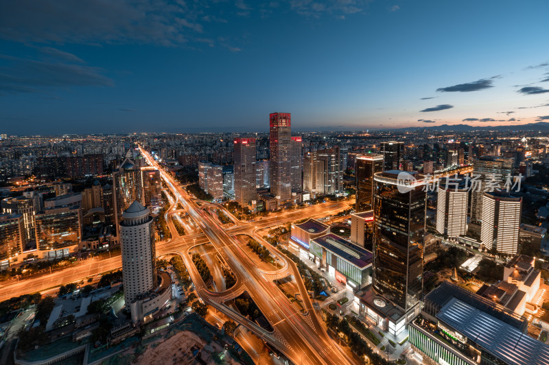 北京夜景 国贸cbd 城市天际线