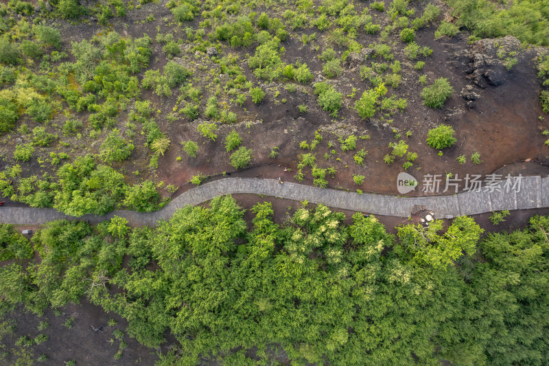 黑龙江黑河市五大连池火山群全景航拍